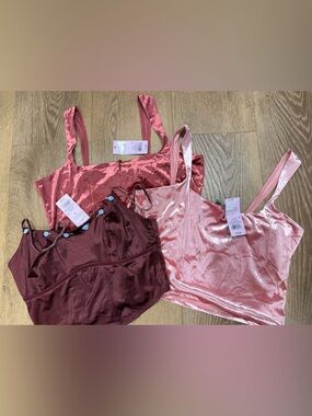 Festival trio!! Bundle of 3 Wild Fable coquette crop tank tops NWT M&L
